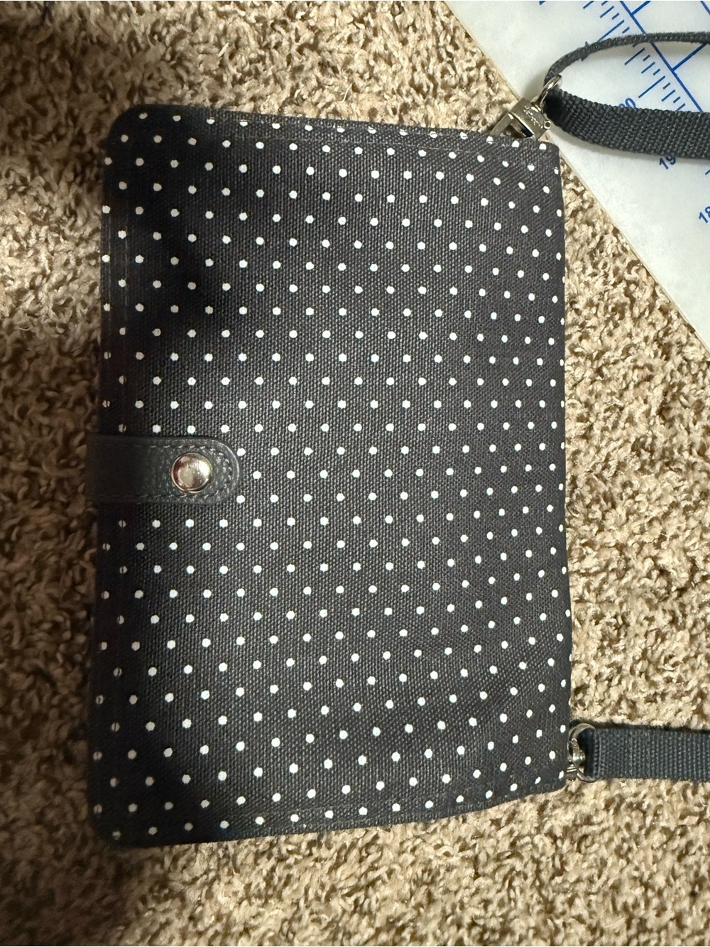 thirty-one Black with White Polka Dot Crossbody Bag